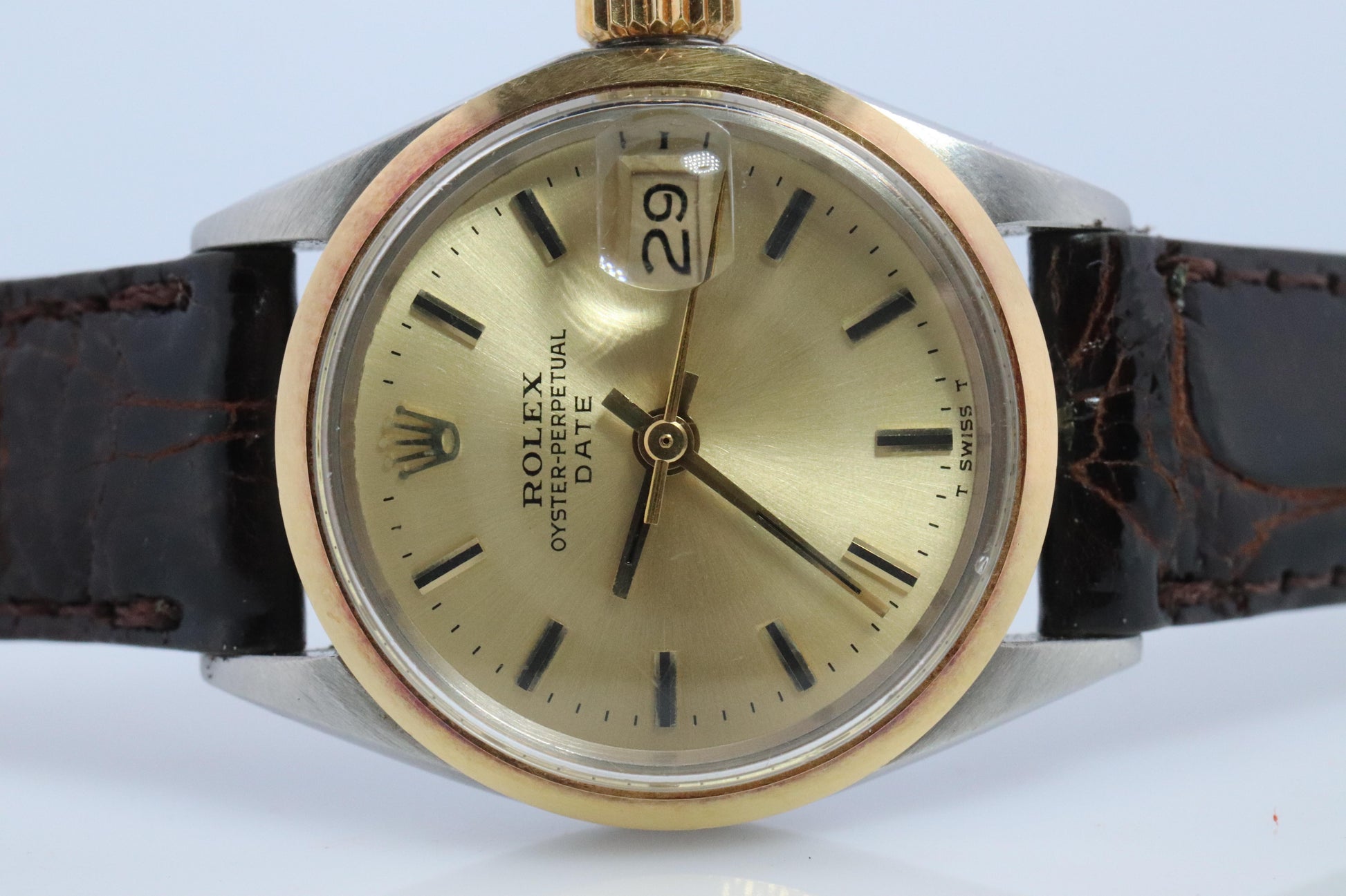 Genuine Rolex 6516 Watch. 18k and SS ROLEX Oyster Perpetual Date Automatic