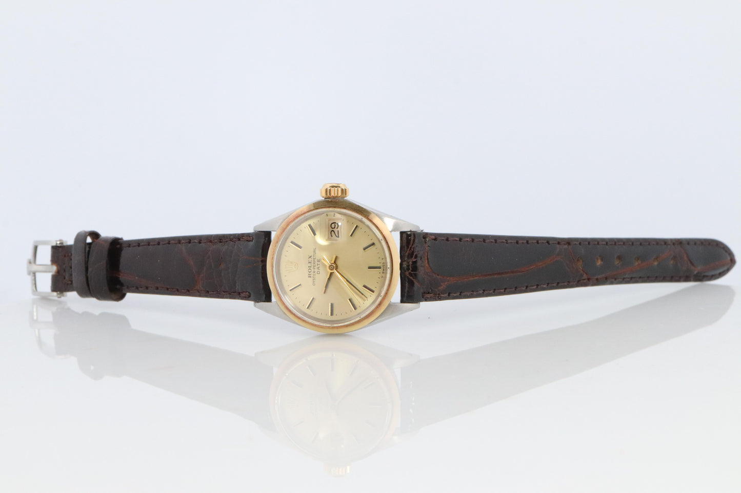 Genuine Rolex 6516 Watch. 18k and SS ROLEX Oyster Perpetual Date Automatic