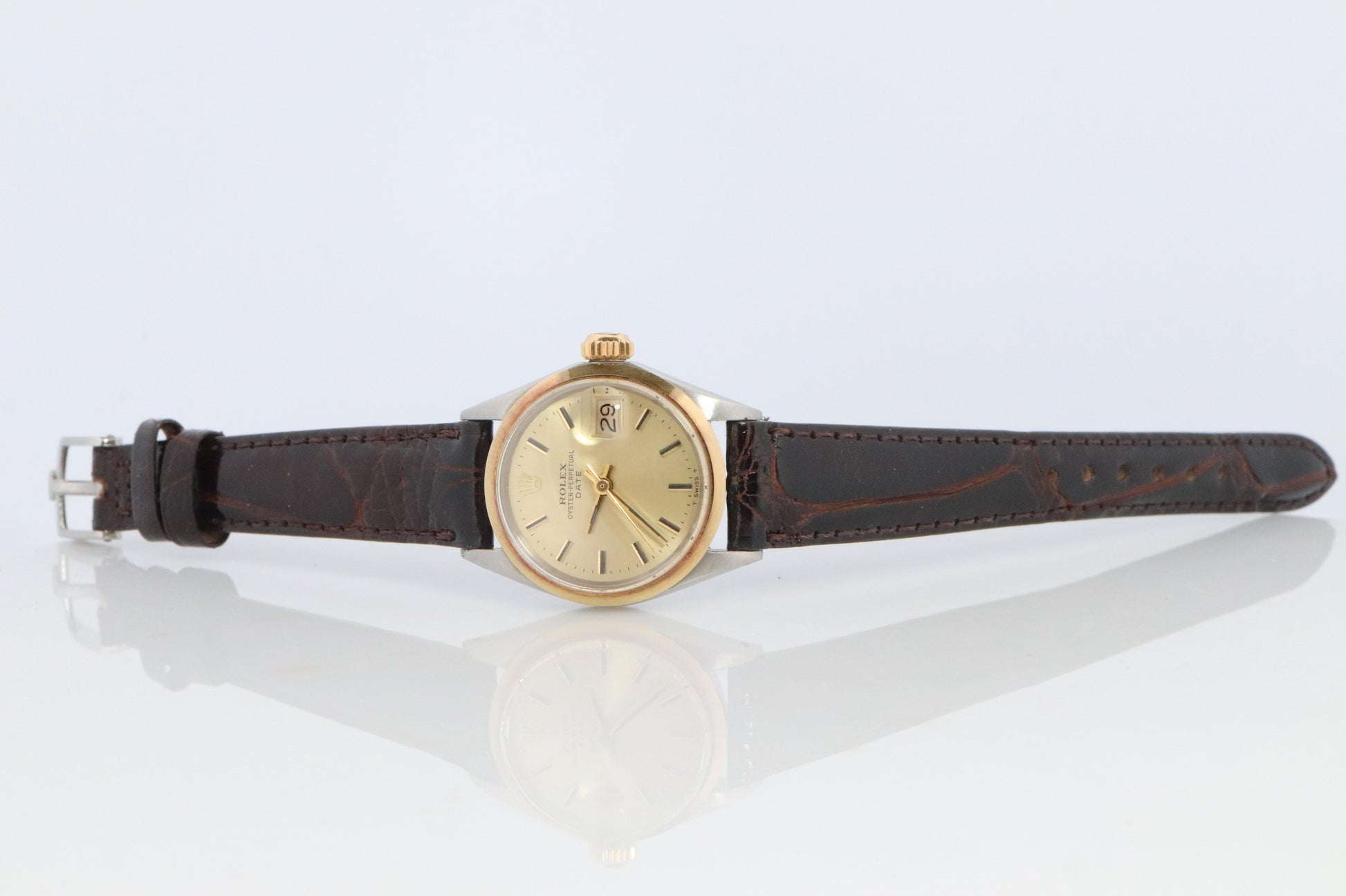 Genuine Rolex 6516 Watch. 18k and SS ROLEX Oyster Perpetual Date Automatic
