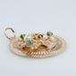 14k Tree of Life Round Medallion Pendant. Multi-Gem Fruit Tree Charm.