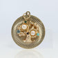 14k Tree of Life Round Medallion Pendant. Multi-Gem Fruit Tree Charm.