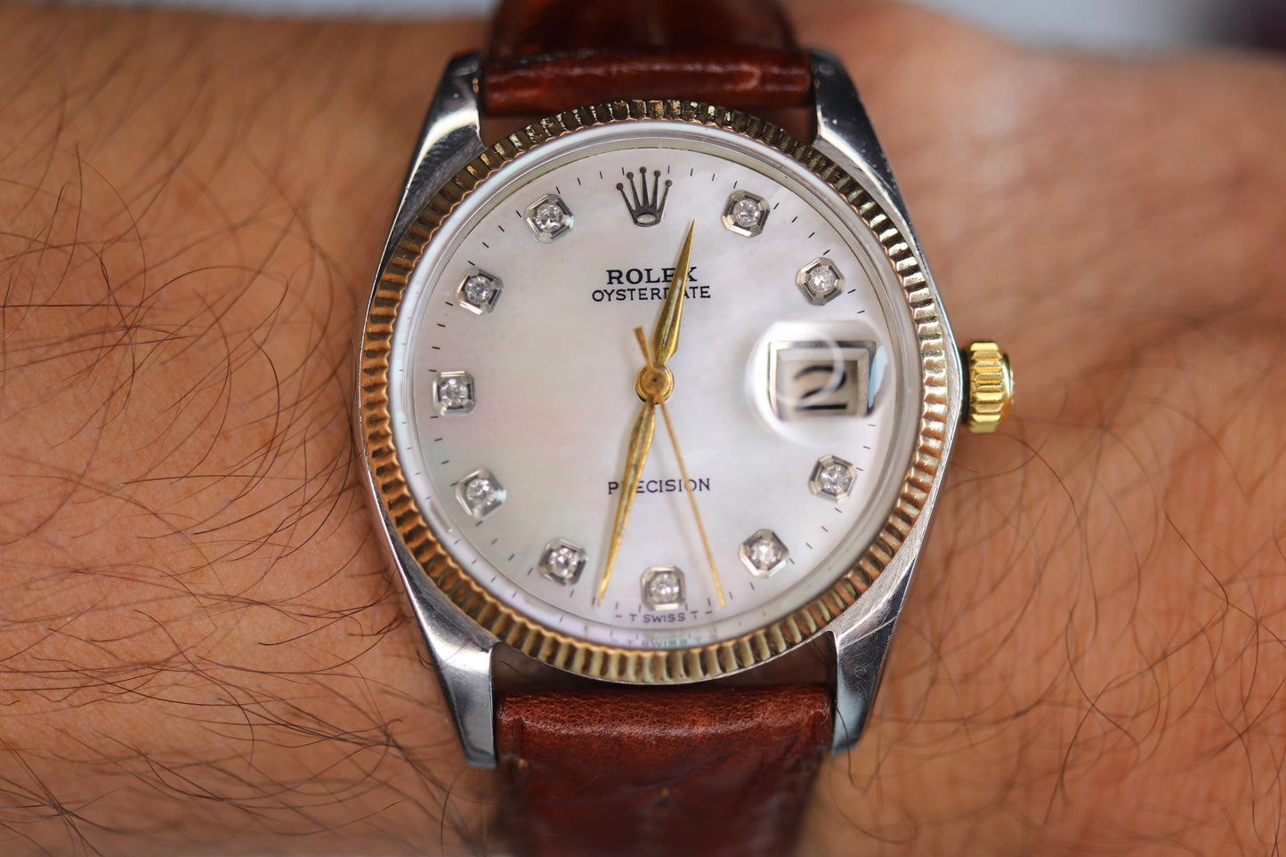 Genuine Rolex 6694 Watch. Mens ROLEX OysterDate Precision. 1964 MOP Dial.