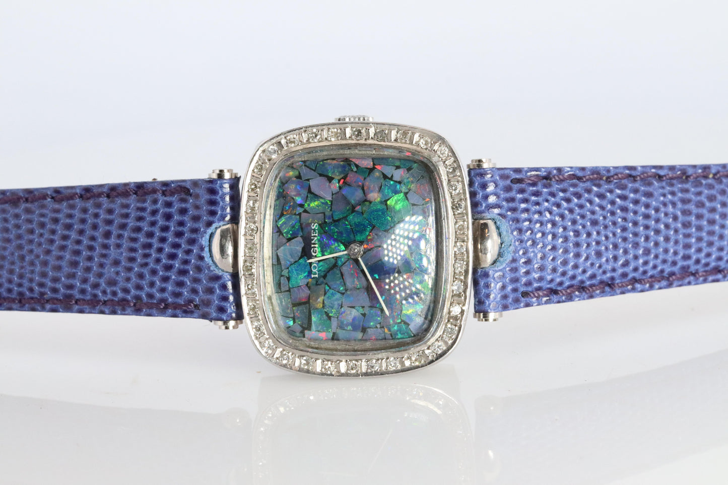 Longines Opal Diamond Watch. LONGINES Opal Cluster Mosaic Ladies Manual Watch.