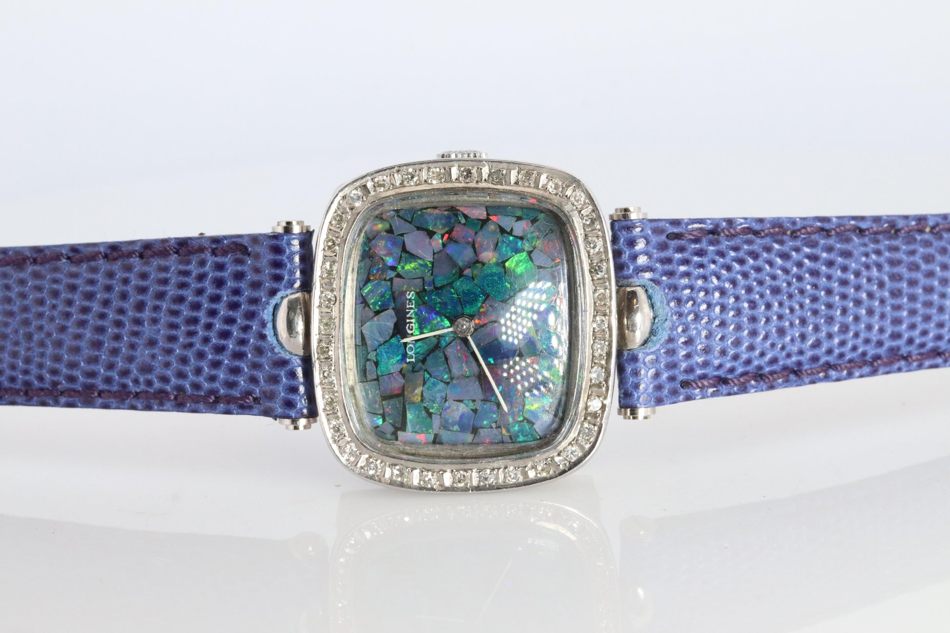 Longines Opal Diamond Watch. LONGINES Opal Cluster Mosaic Ladies Manual Watch.