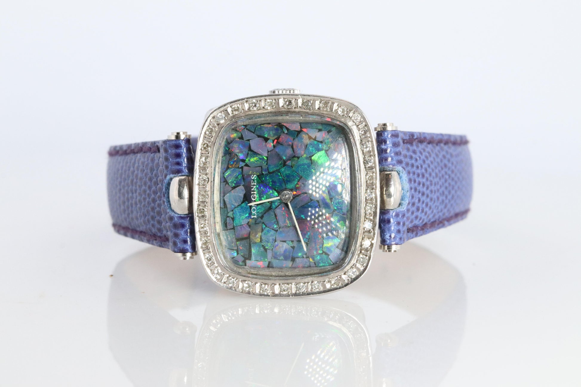 Longines Opal Diamond Watch. LONGINES Opal Cluster Mosaic Ladies Manual Watch.