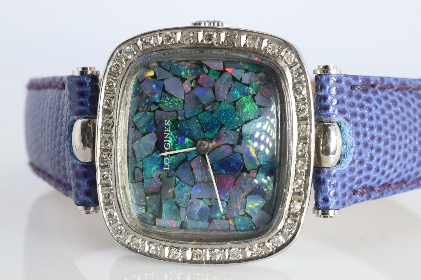 Longines Opal Diamond Watch. LONGINES Opal Cluster Mosaic Ladies Manual Watch.