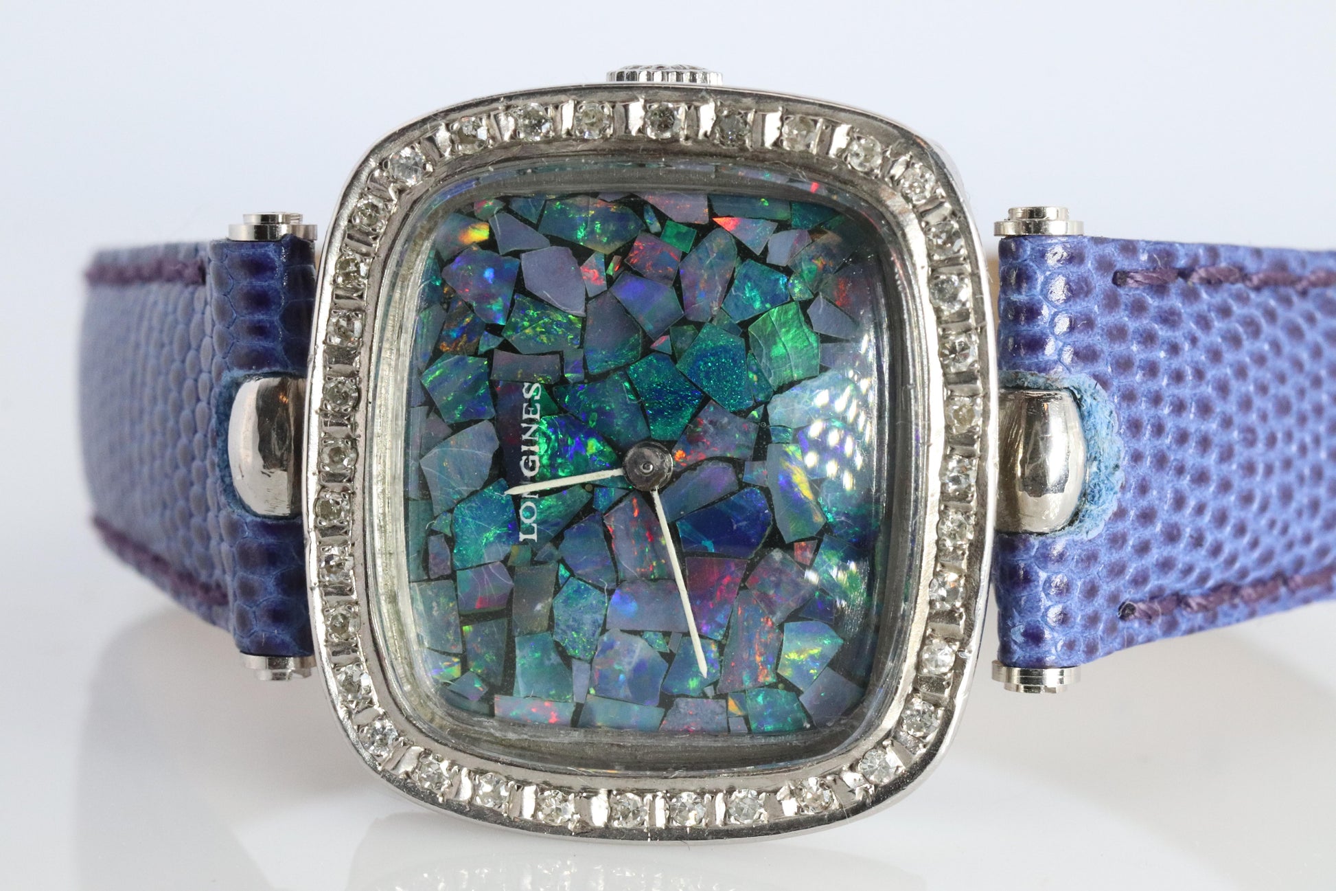 Longines Opal Diamond Watch. LONGINES Opal Cluster Mosaic Ladies Manual Watch.