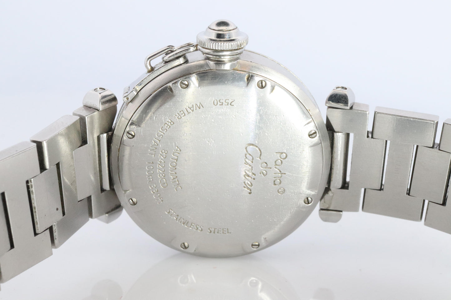 Vintage Cartier PASHA GMT Meridian 2550. W31049M7 Rare Black Dial.
