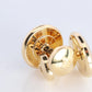 18k Rolex Cufflinks. 18k YG Green Cerachrom Fluted Bezel Round Cuffs.