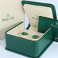 18k Rolex Cufflinks. 18k YG Green Cerachrom Fluted Bezel Round Cuffs.