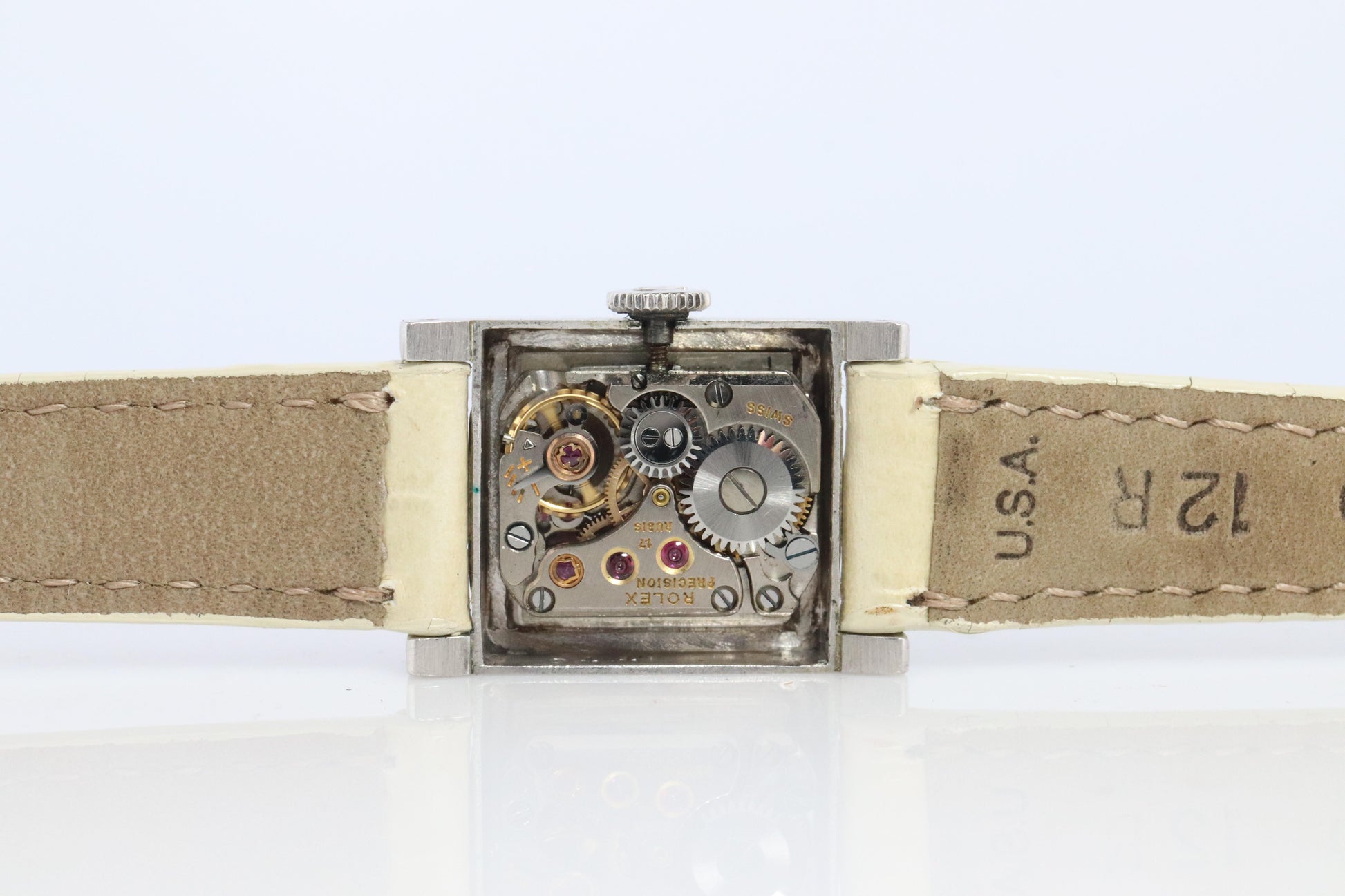Genuine 18k Rolex 9356 Precision . 18k Gold Ladies Diamond Rolex Manual Watch