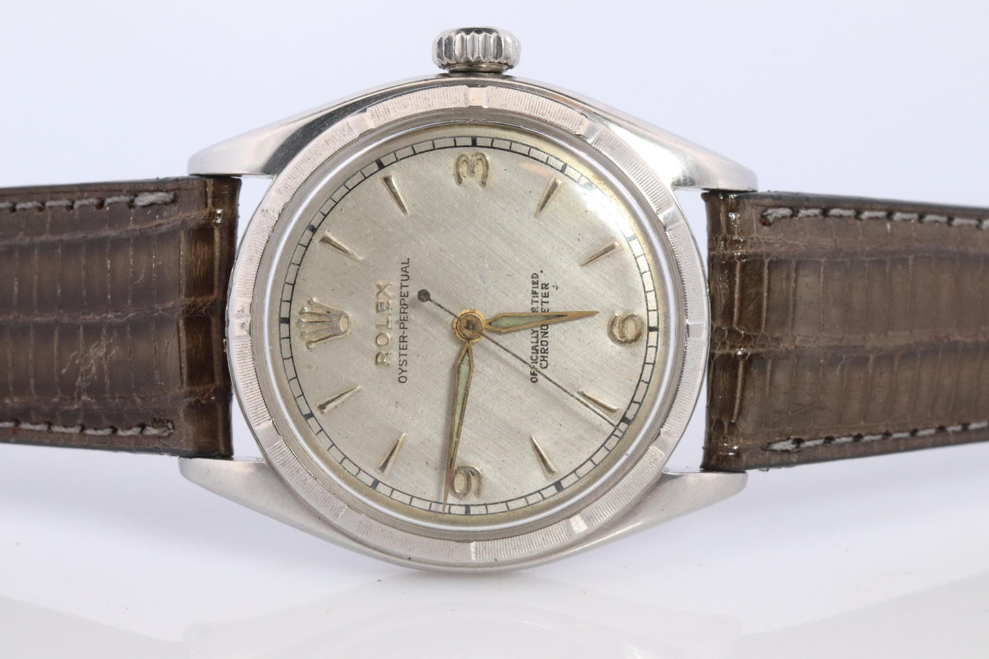 ROLEX Watch. Rolex ref. 6085 1950s Automatic Stainless Steel Mens Rolex watch.