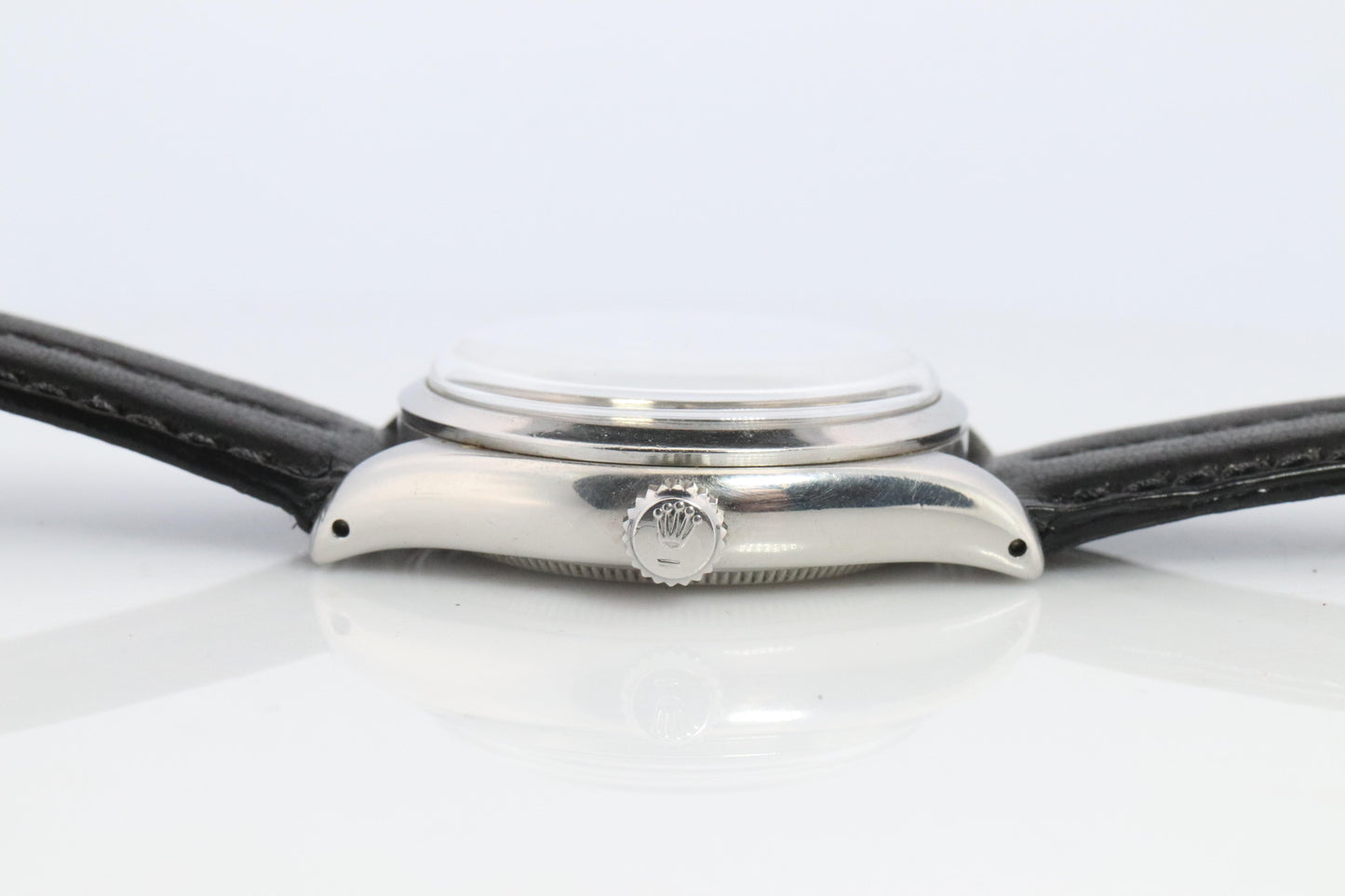 ROLEX Watch. Rolex ref. 6294 Rare Black Honeycomb Dial 1950s Mens Rolex watch.