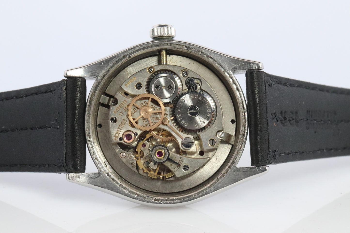 ROLEX Watch. Rolex ref. 6294 Rare Black Honeycomb Dial 1950s Mens Rolex watch.