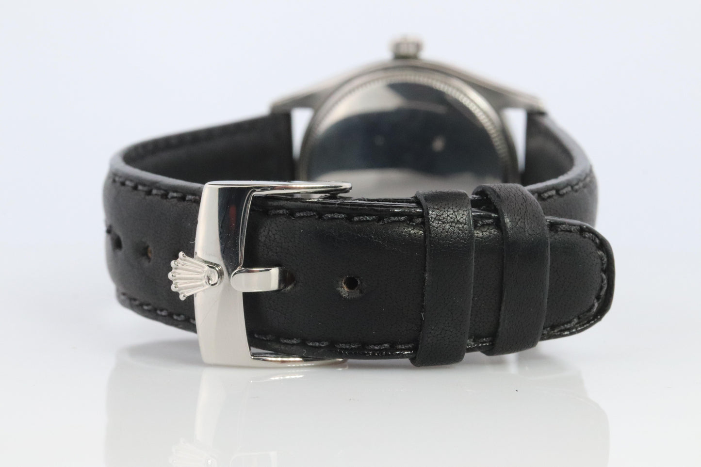 ROLEX Watch. Rolex ref. 6294 Rare Black Honeycomb Dial 1950s Mens Rolex watch.