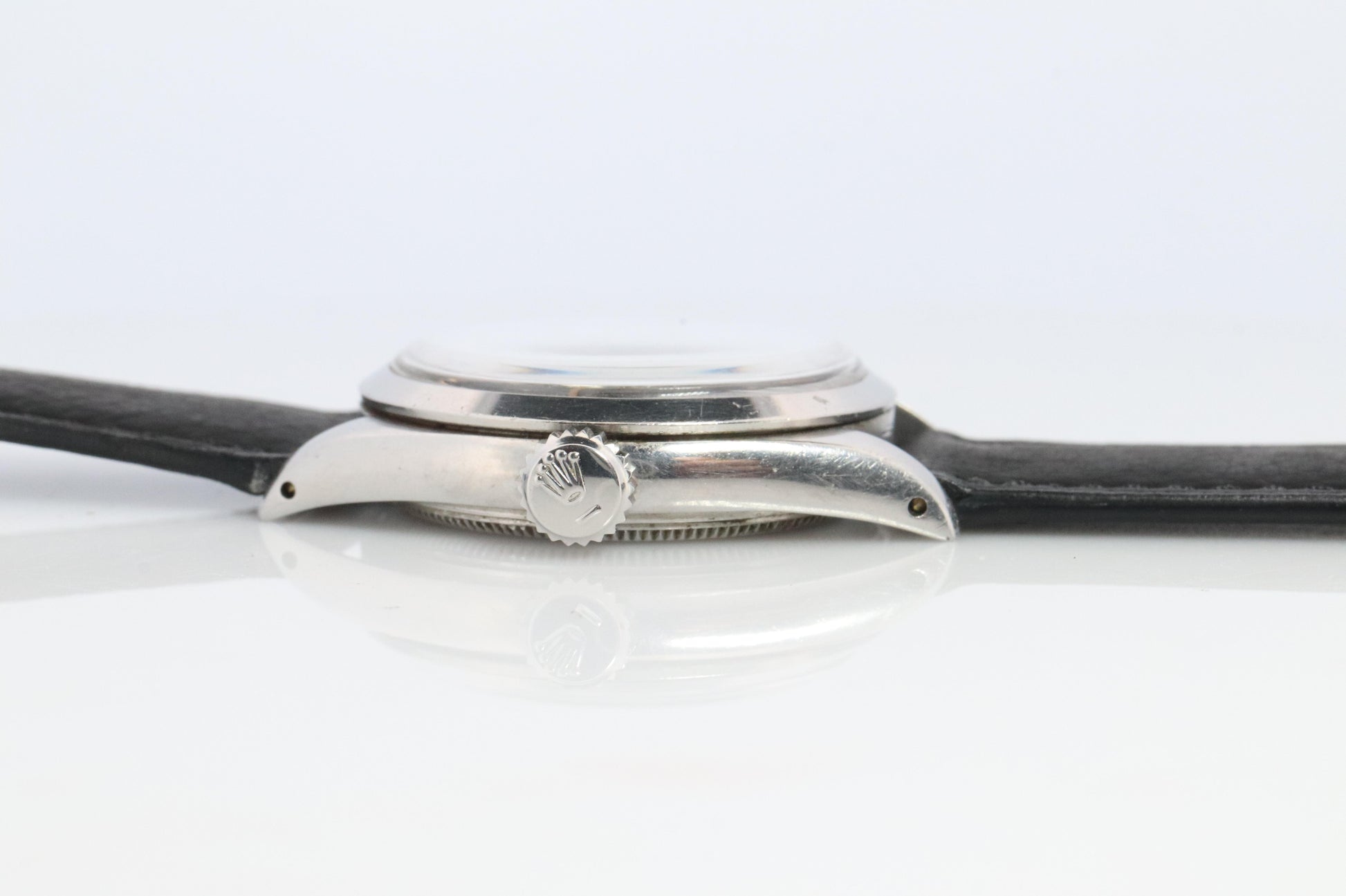 ROLEX Watch. Rolex ref. 6444 Rare Black Dial 1950s Mens Rolex watch.