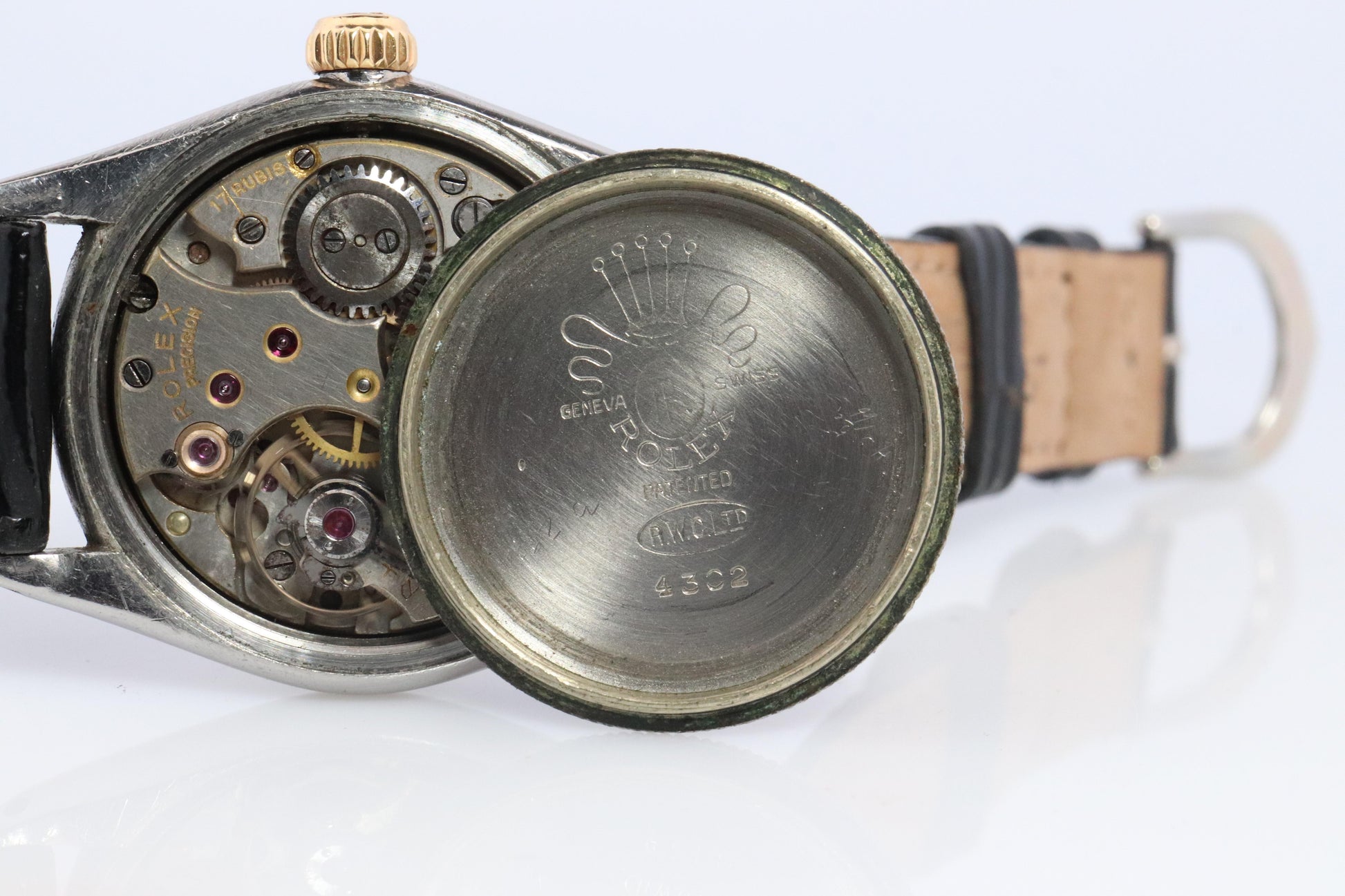 Vintage Rolex Watch. ROLEX Oyster SPEEDKING 4302 SS and 9k Bezel. 29mm