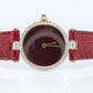 Genuine Cartier Diamond Watch. Must de Cartier Vendome Round Burgundy Dial