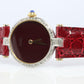 Genuine Cartier Diamond Watch. Must de Cartier Vendome Round Burgundy Dial