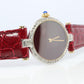 Genuine Cartier Diamond Watch. Must de Cartier Vendome Round Burgundy Dial