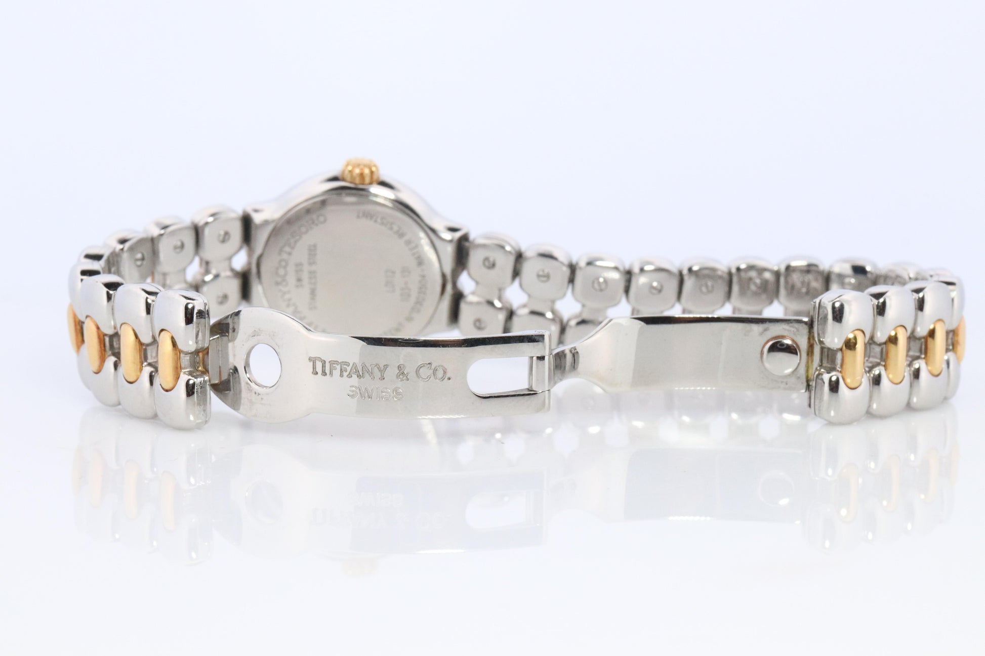 Tiffany and Co Watch. 18k Tiffany Tesoro Stainless Steel Ladies 25mm Wristwatch