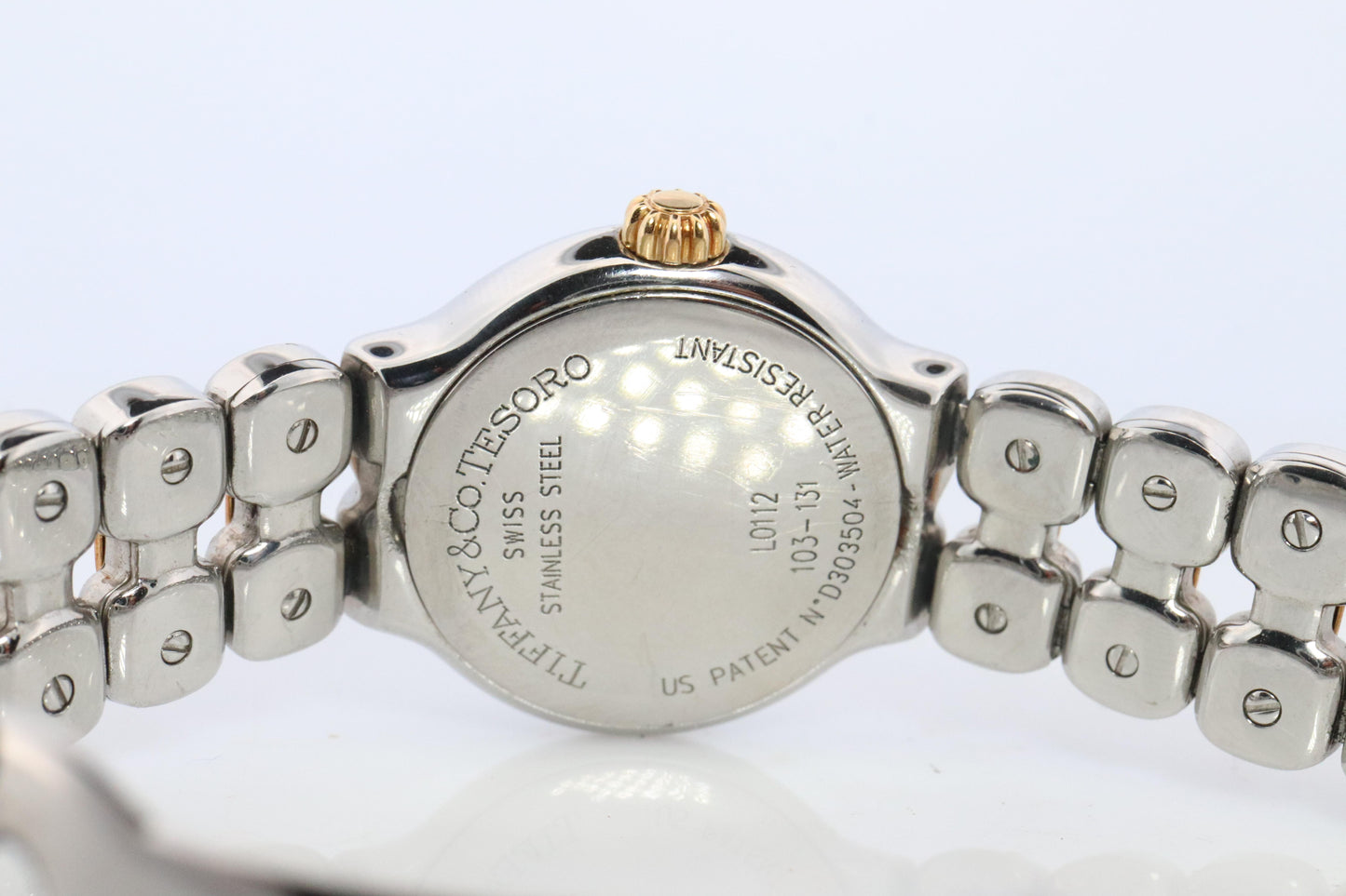 Tiffany and Co Watch. 18k Tiffany Tesoro Stainless Steel Ladies 25mm Wristwatch