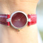 Genuine Cartier Diamond Watch. Must de Cartier Vendome Round Burgundy Dial