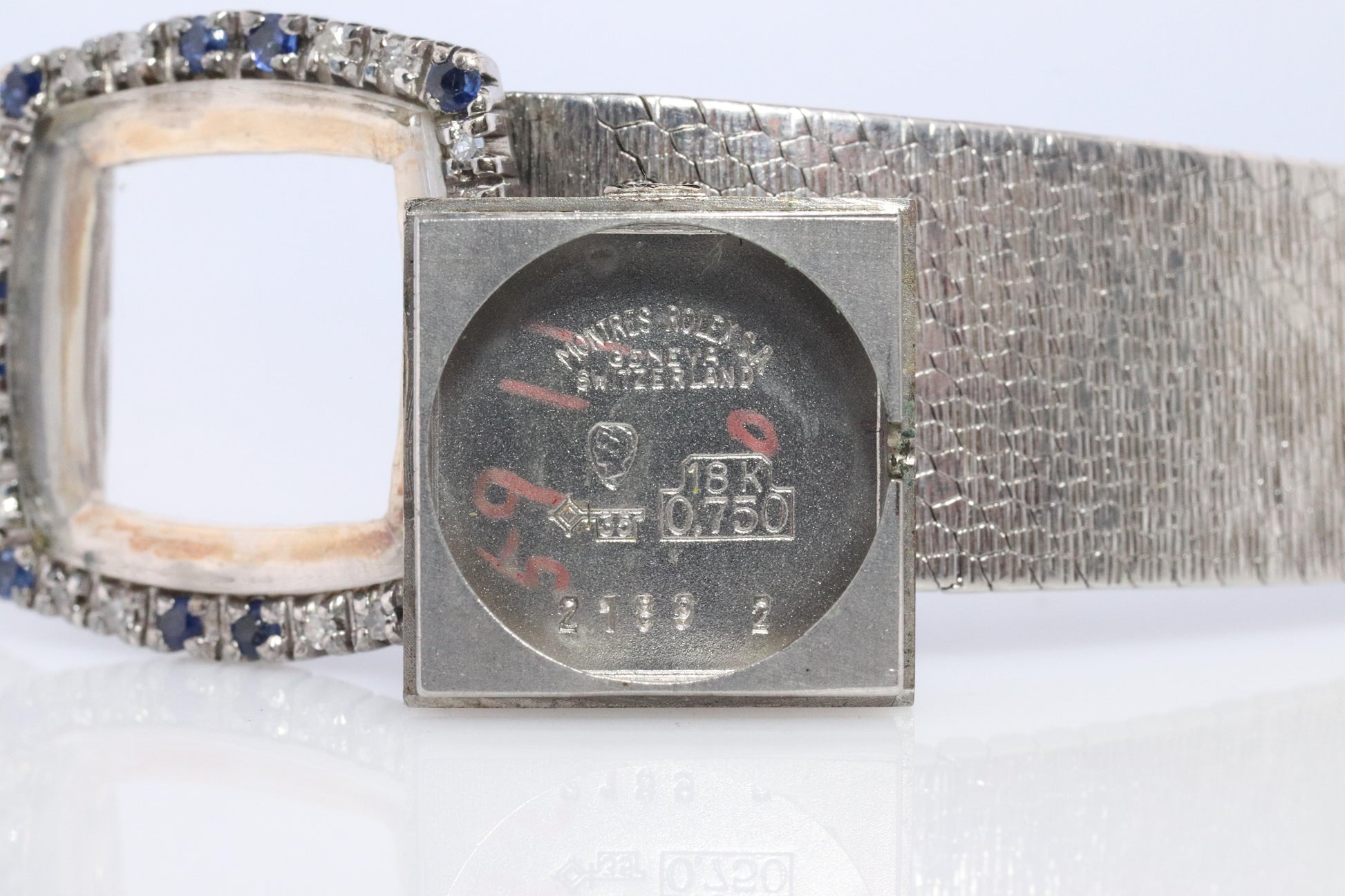 Genuine Diamond Sapphire Rolex Watch. Ladies 18k Rolex 2189 Manual Watch.