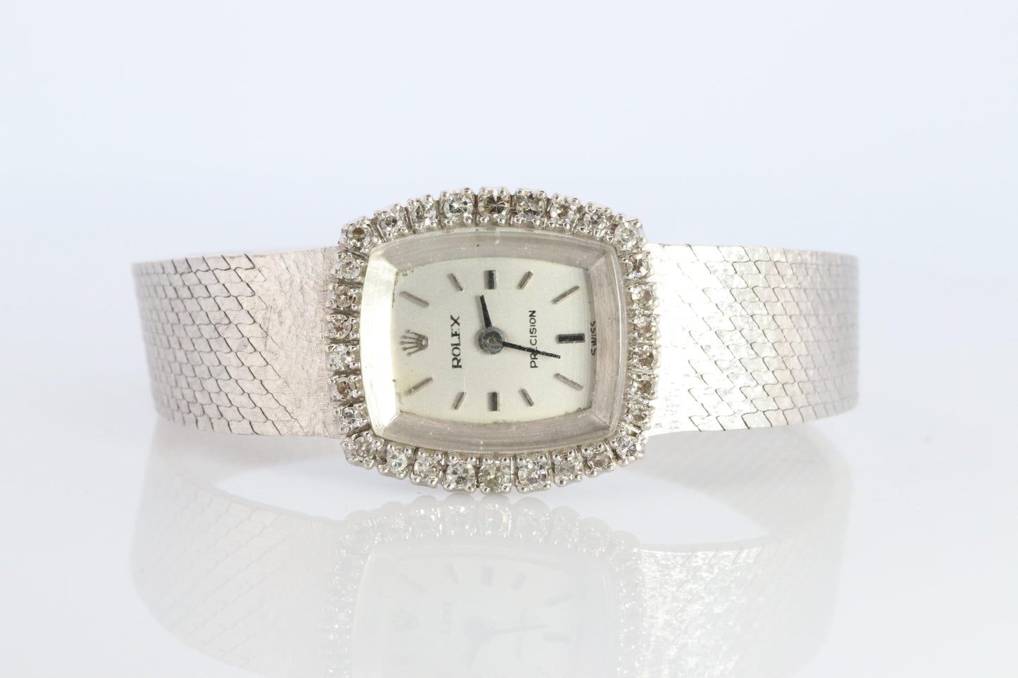 Genuine Diamond Rolex Watch. Ladies 18k Rolex 2195 Manual Watch.