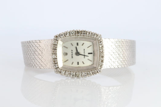 Genuine Diamond Rolex Watch. Ladies 18k Rolex 2195 Manual Watch.