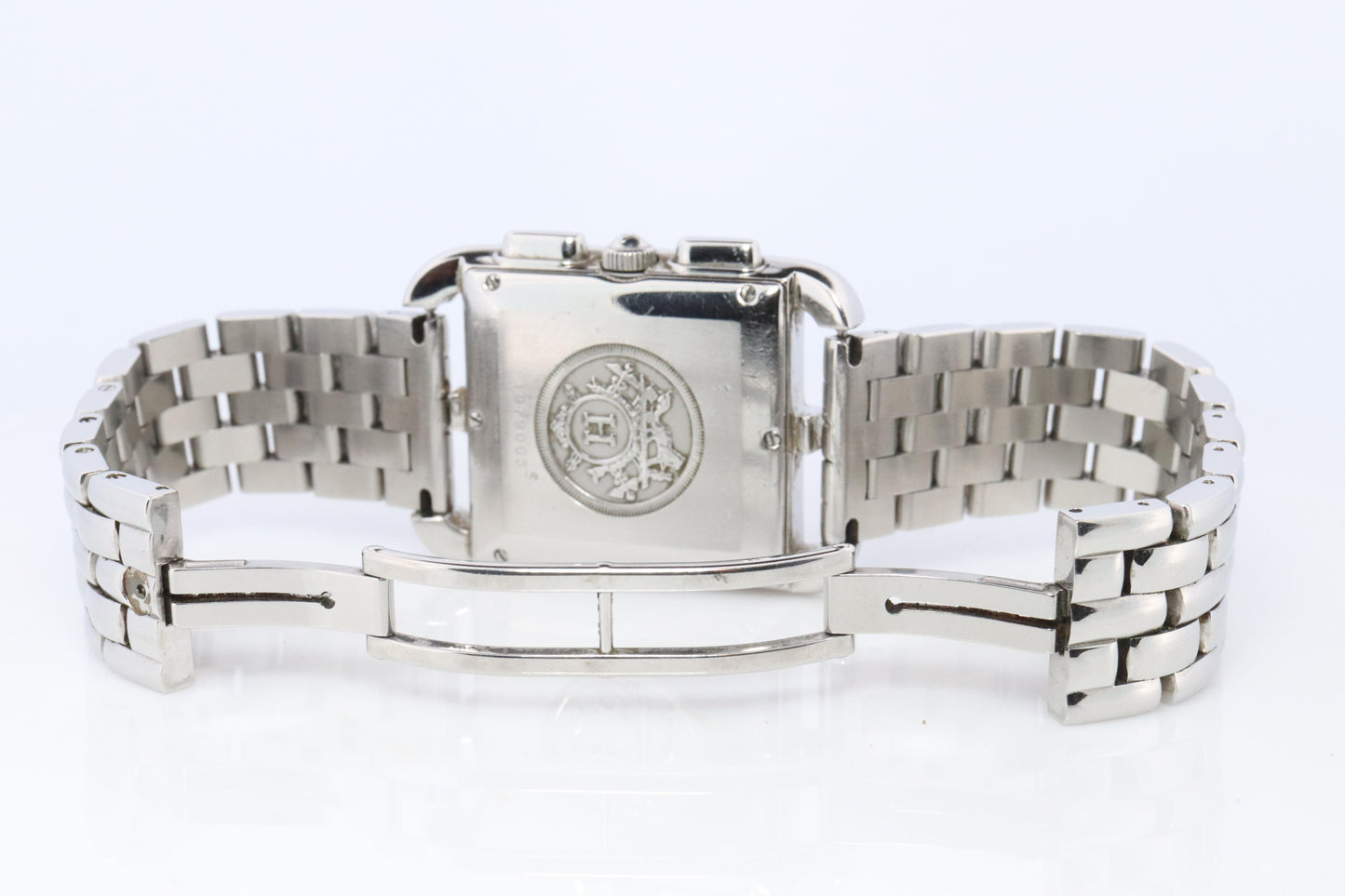 Genuine HERMES CC1.910. Hermes Cape Cod Chrono Stainless Steel Mens Watch.