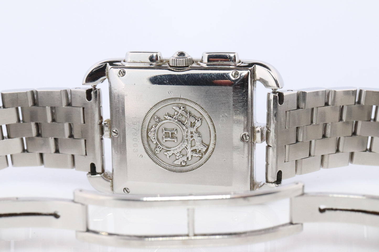 Genuine HERMES CC1.910. Hermes Cape Cod Chrono Stainless Steel Mens Watch.