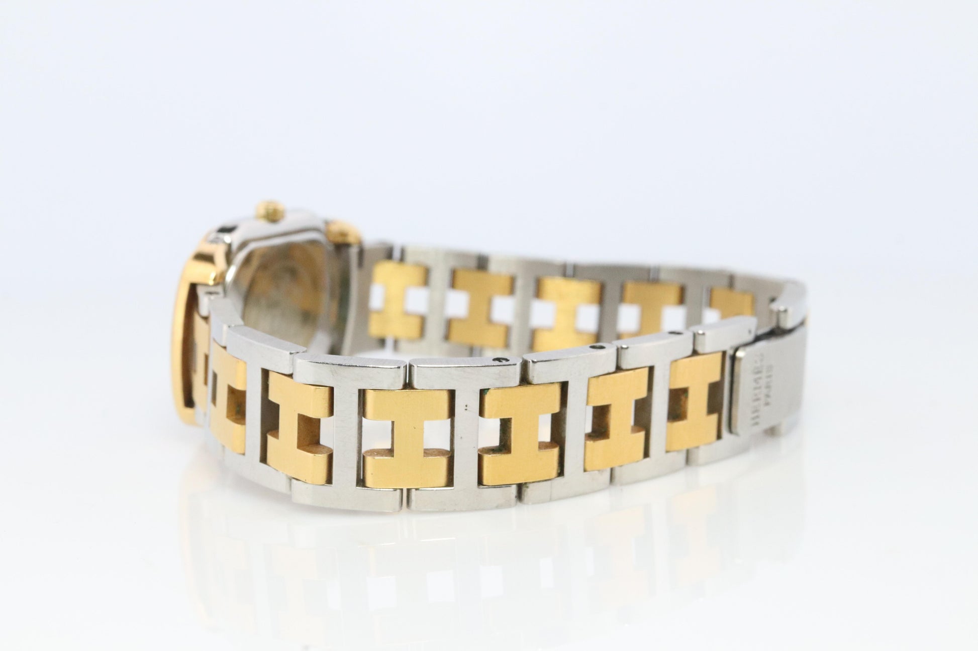 Genuine HERMES RALLYE Stainless Steel 21mm RA1.220 Quartz Watch White.
