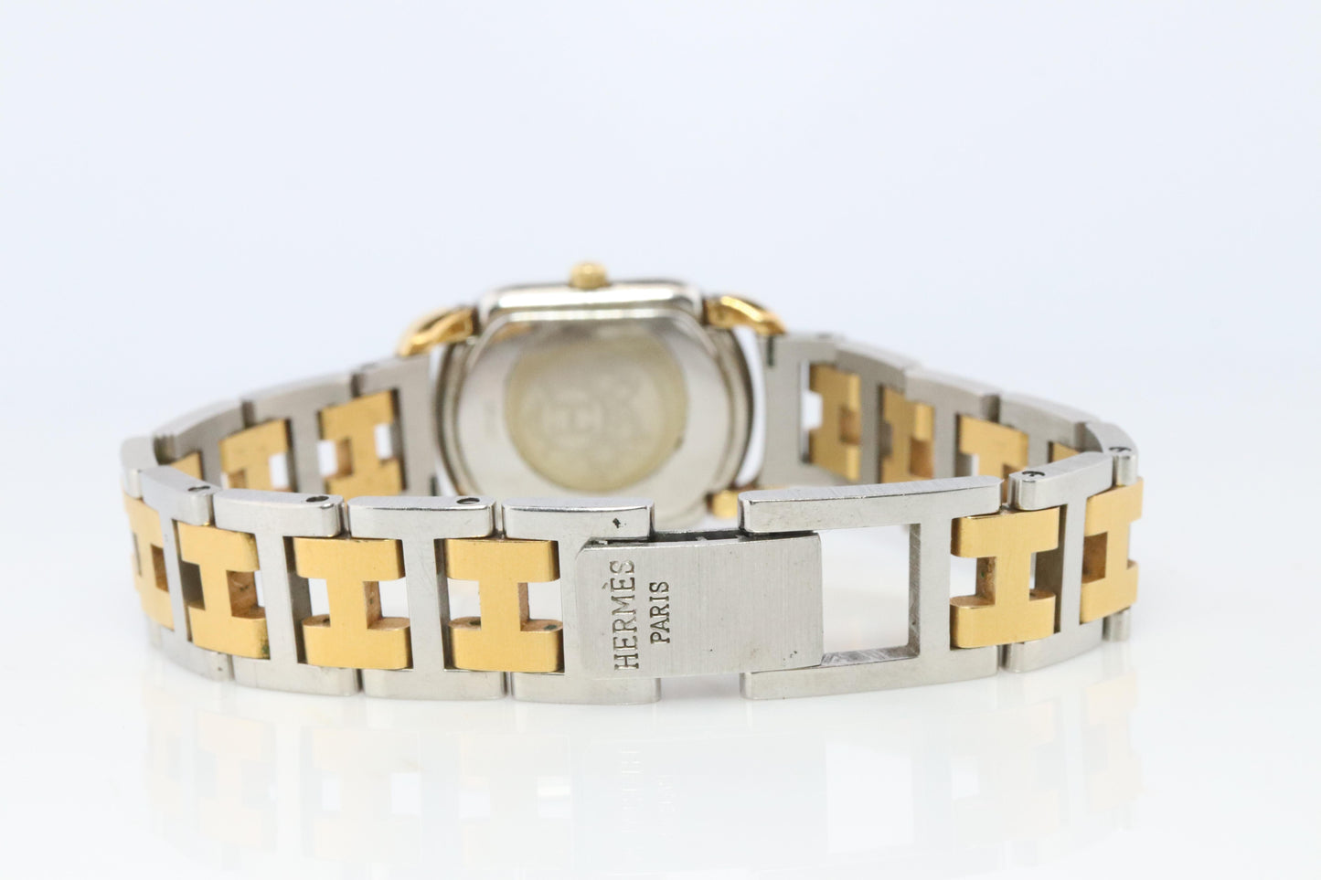 Genuine HERMES RALLYE Stainless Steel 21mm RA1.220 Quartz Watch White.