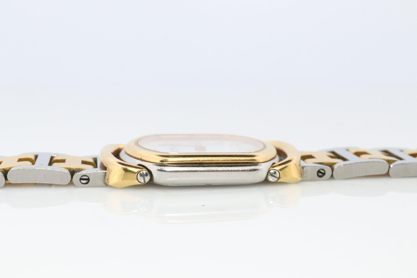 Genuine HERMES RALLYE Stainless Steel 21mm RA1.220 Quartz Watch White.