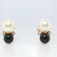 Tiffany & Co 18k Pearl Onyx Diamond Earrings. Tiffany Onyx Stud Earrings