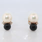 Tiffany & Co 18k Pearl Onyx Diamond Earrings. Tiffany Onyx Stud Earrings