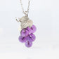 Mikimoto Necklace. Vintage 18k Gold Mikimoto Pearl Amethyst Grape Vine pendant.