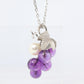 Mikimoto Necklace. Vintage 18k Gold Mikimoto Pearl Amethyst Grape Vine pendant.