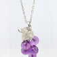 Mikimoto Necklace. Vintage 18k Gold Mikimoto Pearl Amethyst Grape Vine pendant.