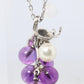 Mikimoto Necklace. Vintage 18k Gold Mikimoto Pearl Amethyst Grape Vine pendant.