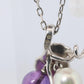 Mikimoto Necklace. Vintage 18k Gold Mikimoto Pearl Amethyst Grape Vine pendant.