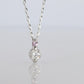 Large PT900 Diamond and Pink accent Pendant. Platinum Pt900 rolo necklace.