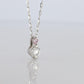 Large PT900 Diamond and Pink accent Pendant. Platinum Pt900 rolo necklace.