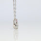 Large PT900 Diamond and Pink accent Pendant. Platinum Pt900 rolo necklace.
