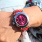 Vintage Cartier PASHA C Automatic 2324. Rare RED Cherry Bordeaux Dial.