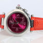 Vintage Cartier PASHA C Automatic 2324. Rare RED Cherry Bordeaux Dial.