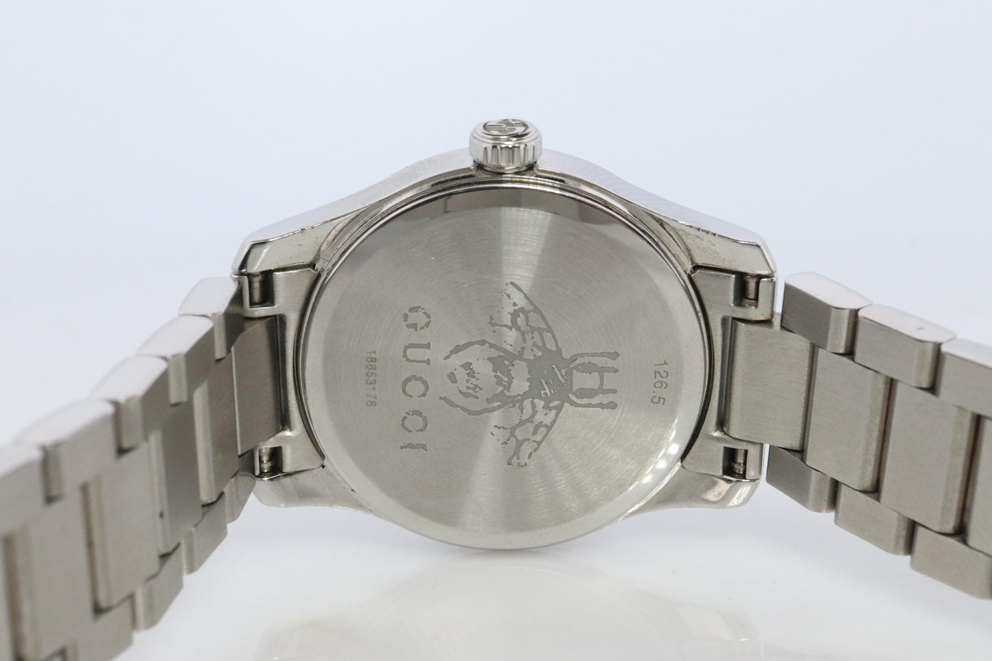 GUCCI Quartz 126.5 Watch. Gucci G Timeless Round Cat Face Ladies.