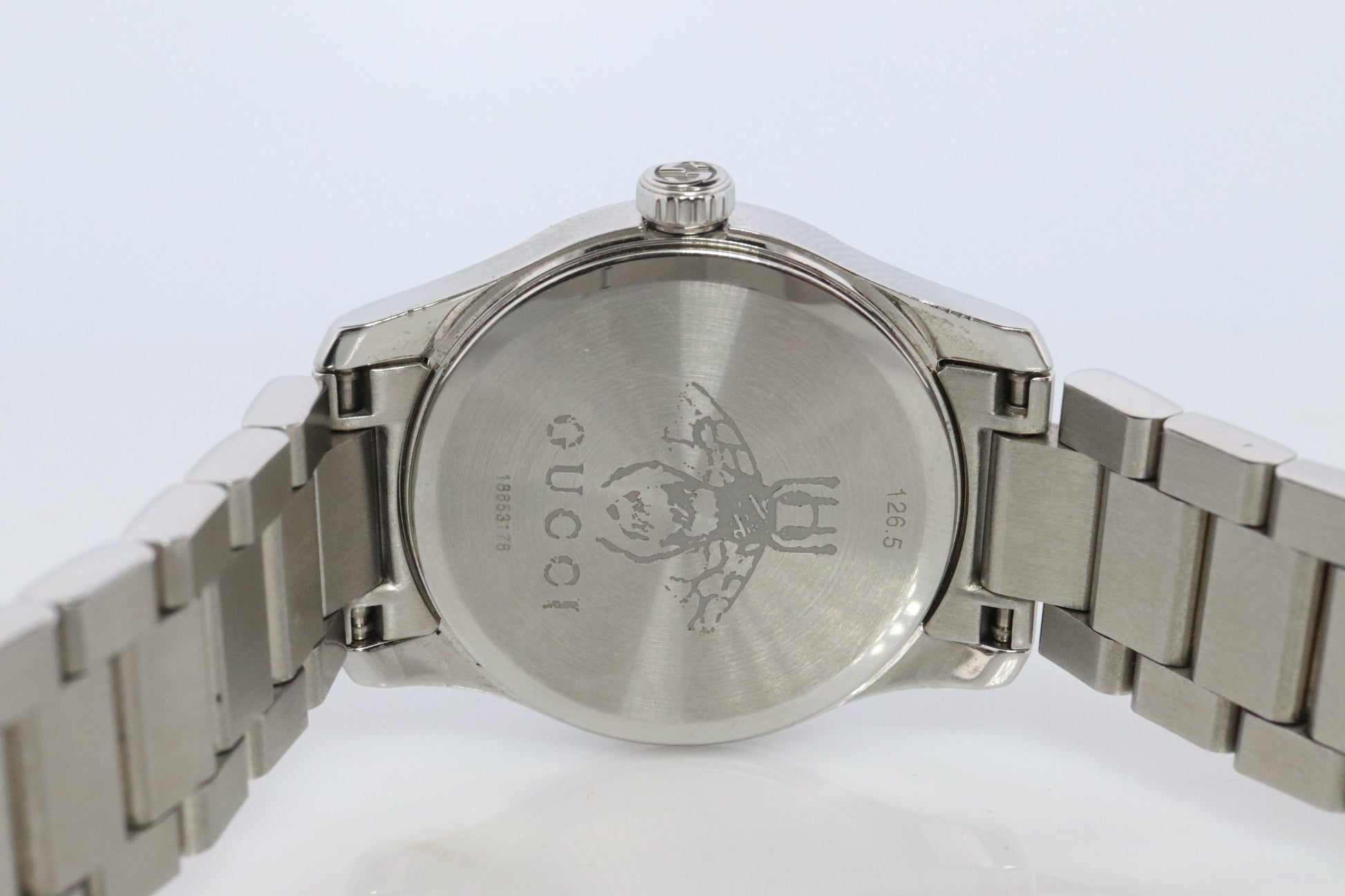 GUCCI Quartz 126.5 Watch. Gucci G Timeless Round Cat Face Ladies.