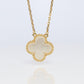 Van Cleef Arpels Alhambra Necklace . Genuine VCA 18k YG Vintage Shell Pendant